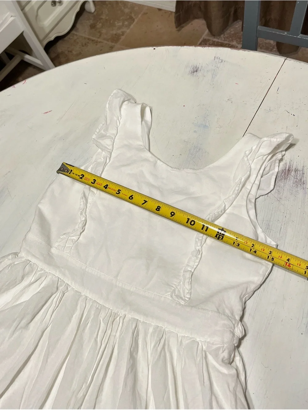 Disney Girls Beauty and the Beast Collection White Cotton Eyelet Dress Sz 14/16